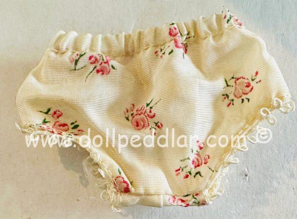 Vintage Silk Twill floral design panty. for 10" dolls