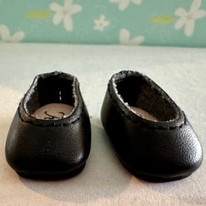 Matte Black ballet flats – fits 8″ dolls