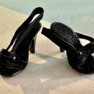 Vintage Black pumps  in box  fit Tiny Kitty, Cissette. All original. Mint   nrfb