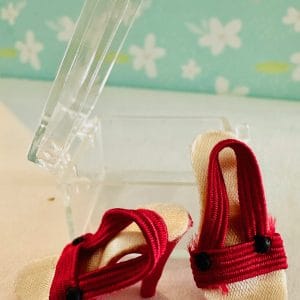 Vintage Red pumps in original box  fit Tiny Kitty, Cissette. All original. Mint