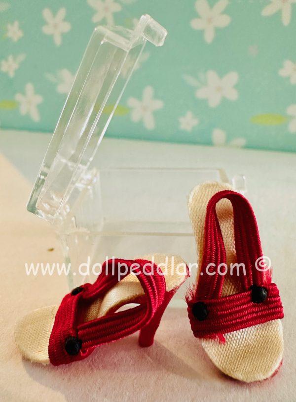Vintage Red pumps in original box  fit Tiny Kitty, Cissette. All original. Mint