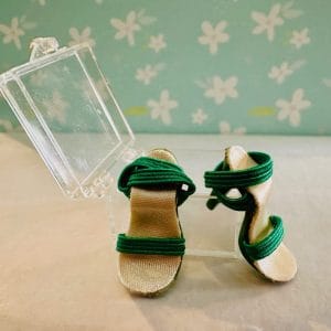Vintage Green pumps in original box  fit Tiny Kitty, Cissette. All original. Mint