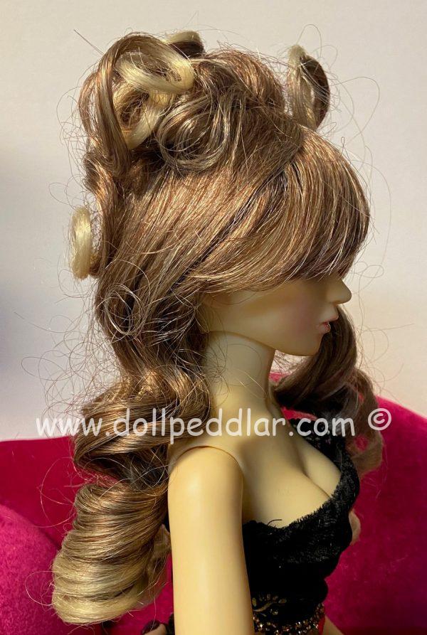 LW Doll Heart Half Up-Half Down Brown/Blonde Varigated Wig (Size 8.5-9.5") SD - Image 2