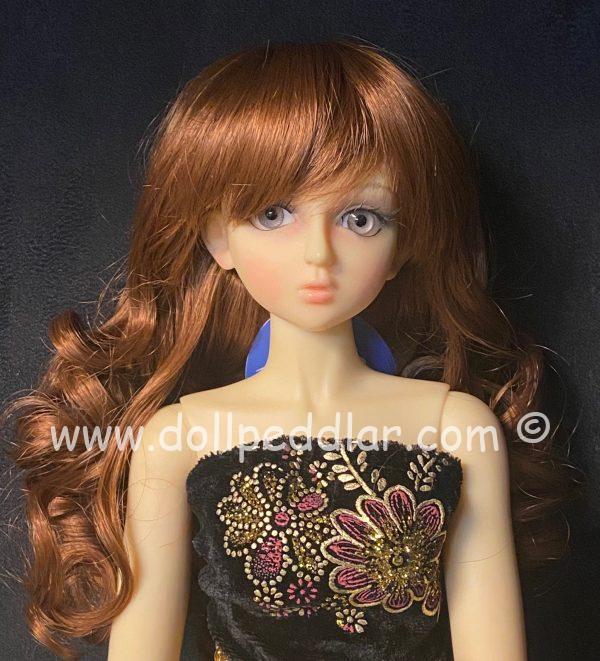 Unidoll Long Curly Auburn Wig with Bangs (Size 9-10)