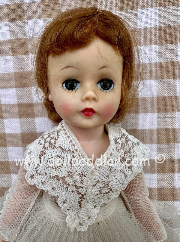 Vintage Madame Alexander Cissette Doll 10" Lace bown with full skirt; portrait collar
