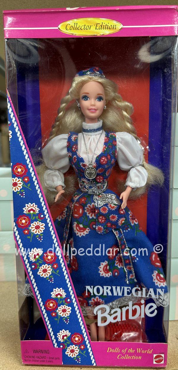 14450 Dolls of the World Norwegian Barbie in Blue Dress - Image 2