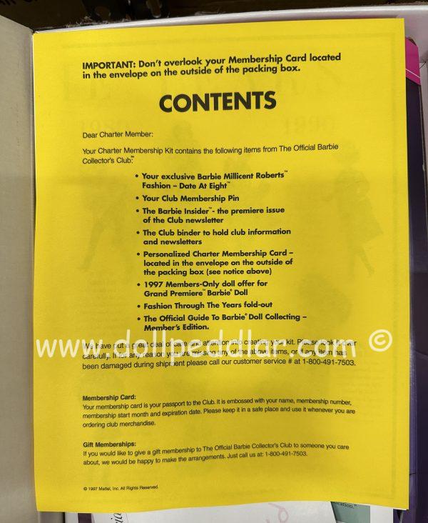 1997 Barbie Collector's Club Charter Membership Kit NRFB - Image 4