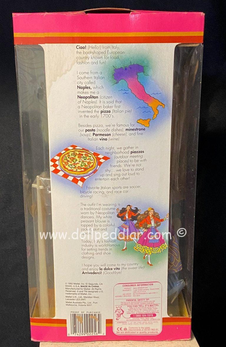 barbie italian dolls of the world italy collector 1992 special edition dotw 2256 barbie italian dolls of the world italy collector 1992 special edition dotw 2256