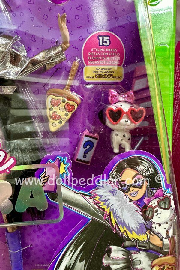 HHN07 Barbie Extra #15 (Black Hair/Silver Jacket & Pet Dalmation) NRFB - Image 6
