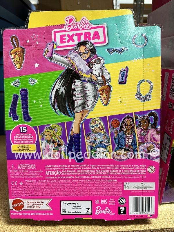 HHN07 Barbie Extra #15 (Black Hair/Silver Jacket & Pet Dalmation) NRFB - Image 5