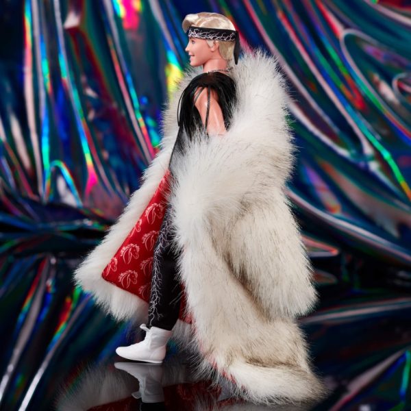 Barbie the Movie  Ken Doll in Faux Fur Coat and Black Fringe Vest NRFB in Shipper - Image 4