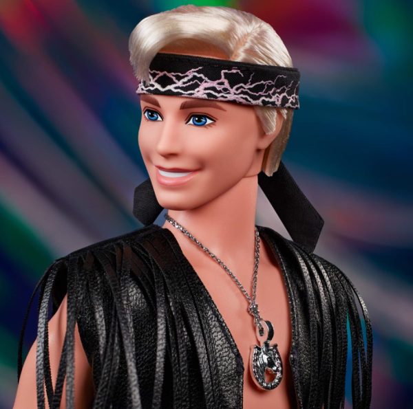Barbie the Movie  Ken Doll in Faux Fur Coat and Black Fringe Vest NRFB in Shipper - Image 2