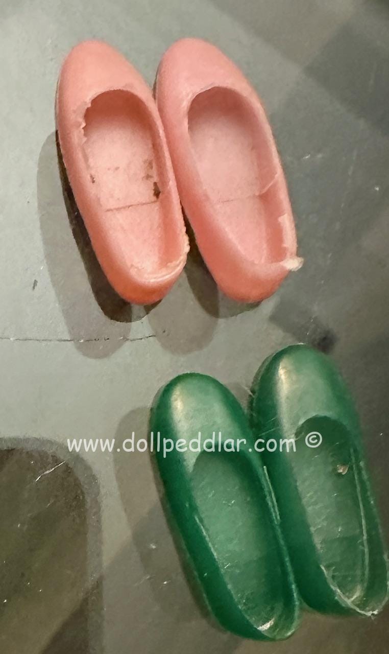 Vintage Francie and Friends Turquoise Flats marked JAPAN - Image 3