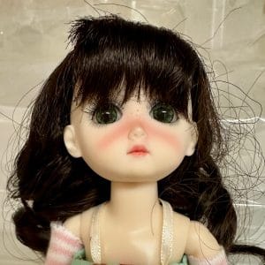 Dark Brown Wig with Bangs & Curls Size 5-6