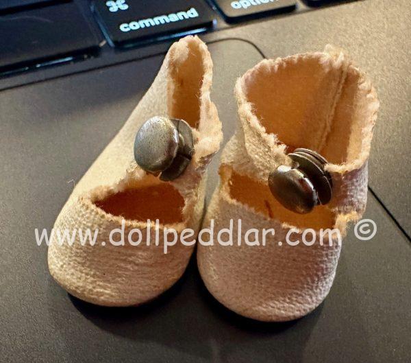 Vintage White Cloth Shoes 30mm Fits Ginny, Wendy, similar size dolls