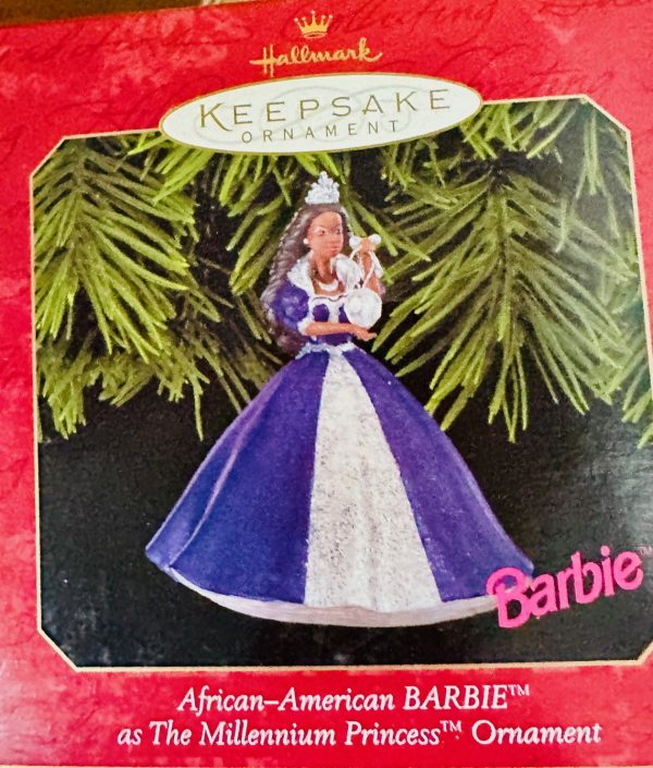 Hallmark Keepsake Ornament Barbie Milllennium Princess African American (matches Barbie Vintage Millennium Princess doll) NRFB - Image 2