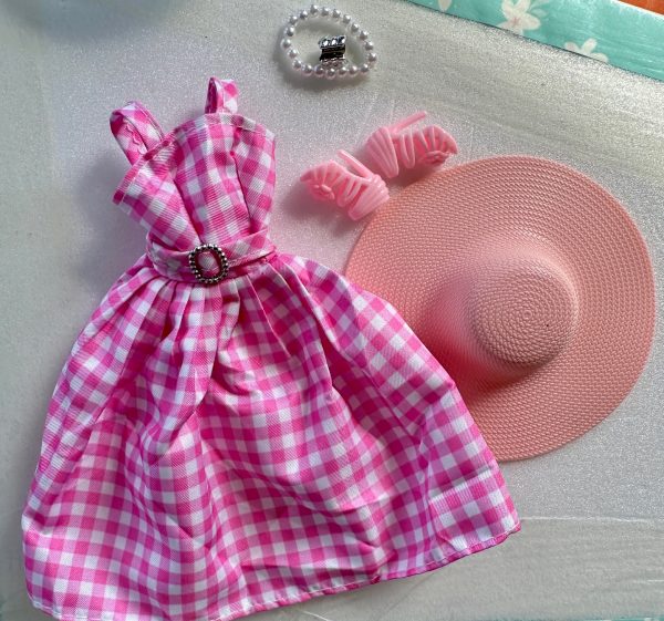 Pink & White Gingham Dress Set 12" (Fits Barbie, JHD Fashion Dolls, Integrity)