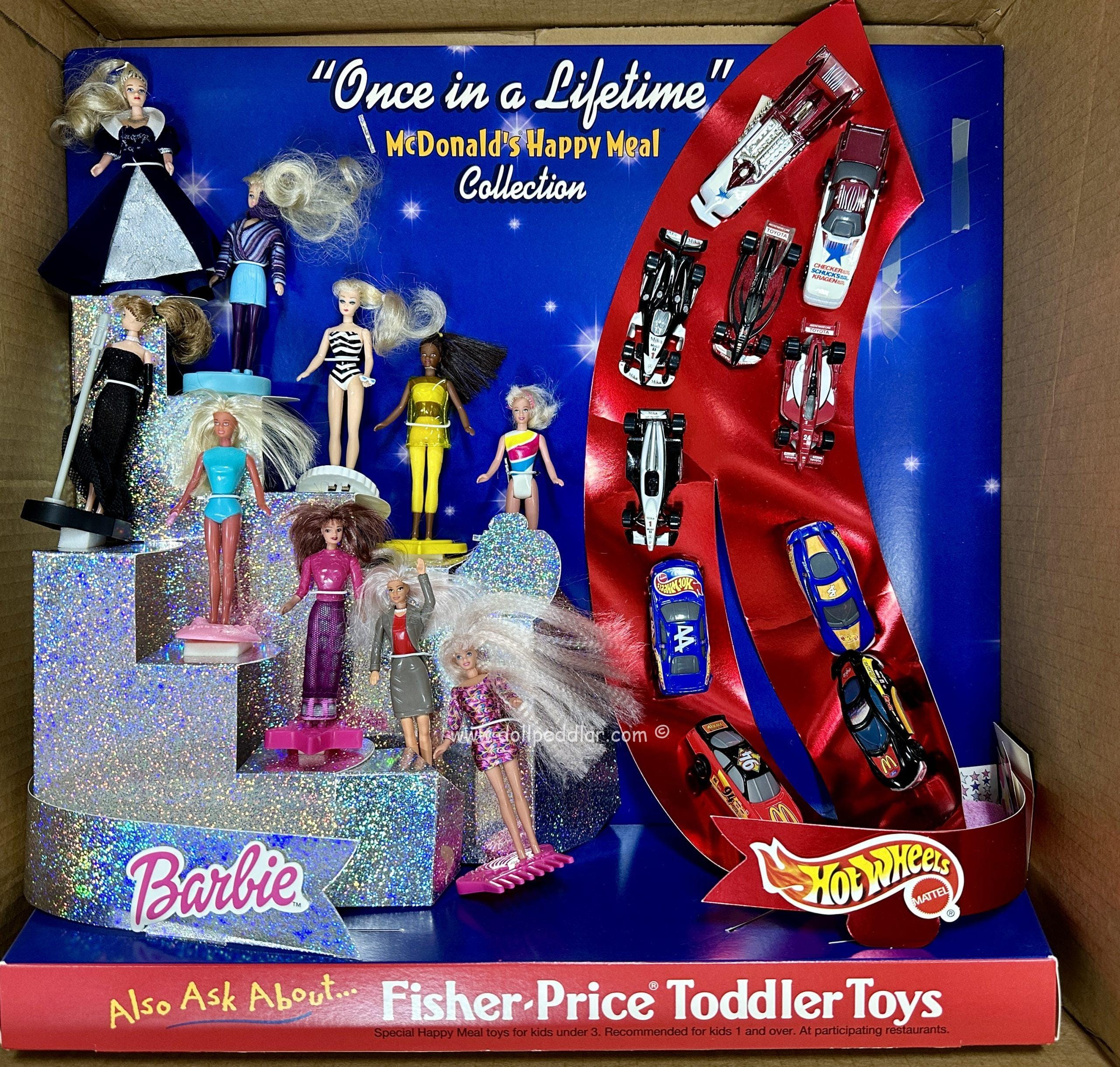 "Once in a Lifetime" Hot Wheels and Barbie McDonalds Happy Meal Collection Display + All Toys