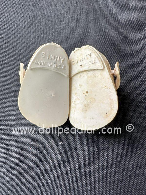 Vintage 30mm White Strapped Ginny Shoes - Image 2