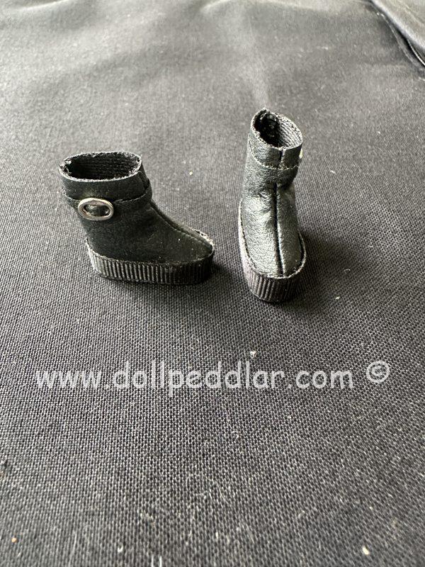 25mm Soft Black Leather Boots with Buckle - Image 3