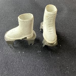 25mm Vintage White Shoes with Metal Raisers