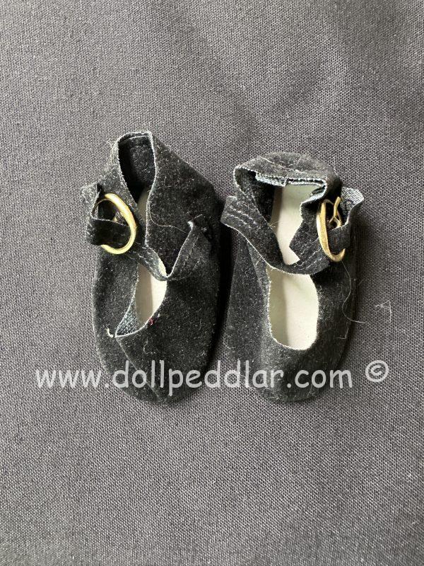 60mm Black Velvet Buckle Flats