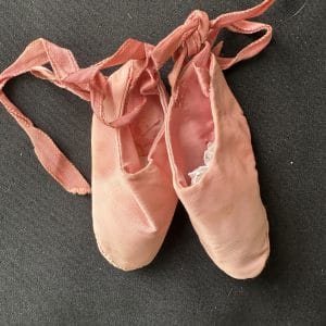 2.5″ Pink Ballerina Slippers with Ties