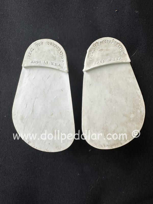 3" White Vintage Ideal Toy Shoes - Image 4