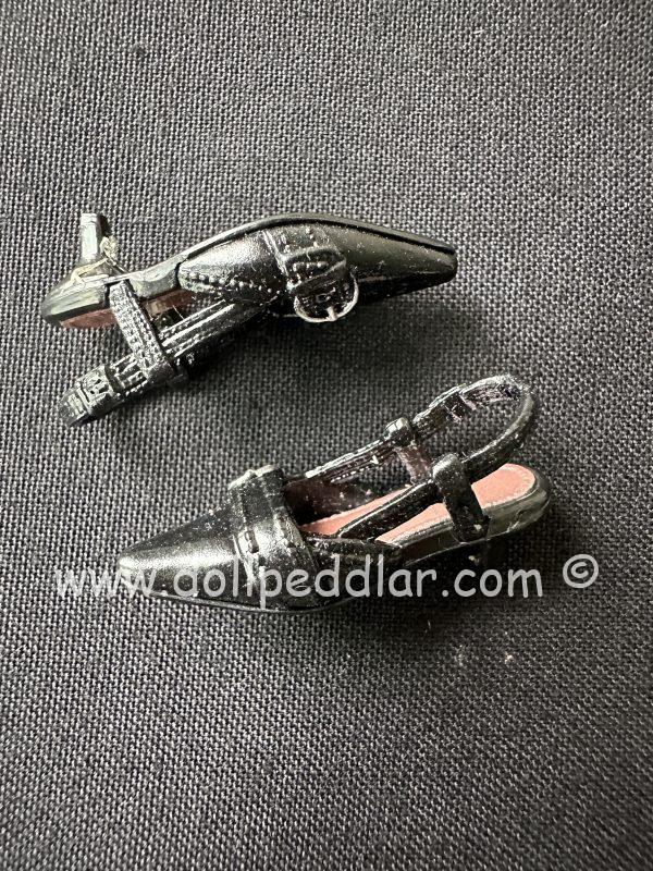 1.75" Vintage Black Kitten Heels - Image 2