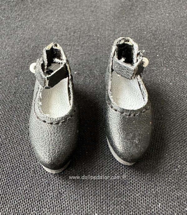 1.5" Black Soft Leather Shoes