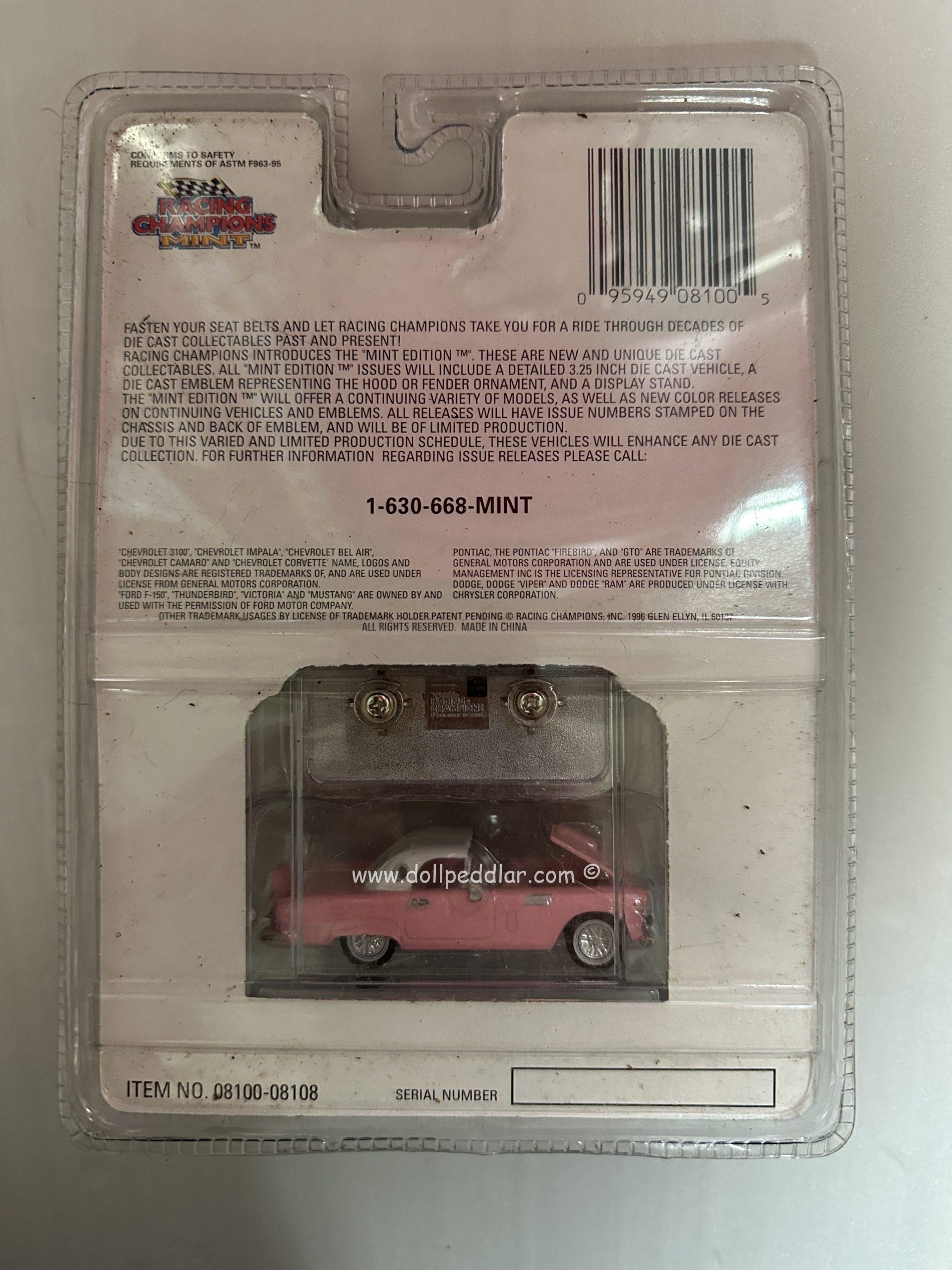 1956 Ford Thunderbird Pink by Racing Champions Mint NRFB - Image 2