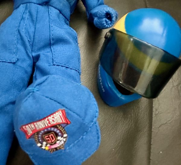 Barbie NASCAR overalls including hard helmet, boots, cap  - New Mint - Image 3
