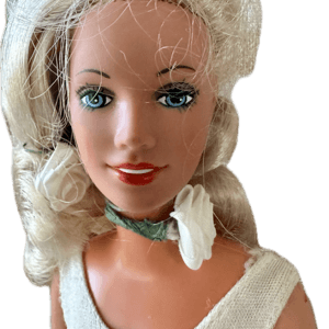 VINTAGE 1978 Kenner Darci doll w/Blonde hair, 12.” fashion doll wearing her classic white body suit & lace skirt