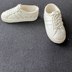 Vintage 1.5″ Vintage White Fashion Doll Sneakers
