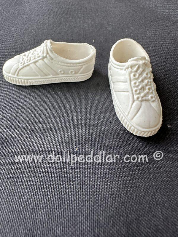 Vintage 1.5" Vintage White Fashion Doll Sneakers - Image 2