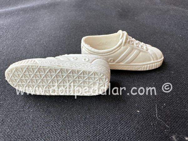 Vintage 1.5" Vintage White Fashion Doll Sneakers - Image 3