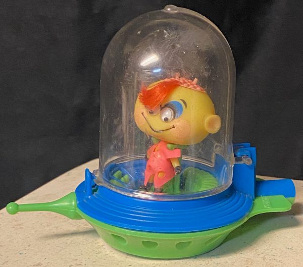 Vintage Mattel Kozmic Kiddles Yellow Fellow & Spacecraft