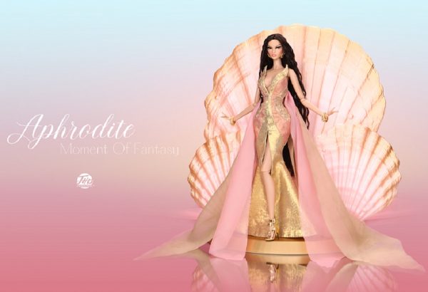 JHD FashionDoll The Aphrodite: Evening Glow 12"(Grace Sculpt) + Seashell Stand Gift Set