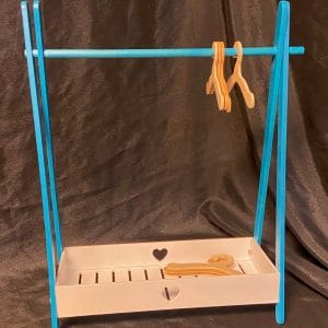 Furniture: Blue and White Clothing Rack 12.25″ x 16.5″ x 4.5″