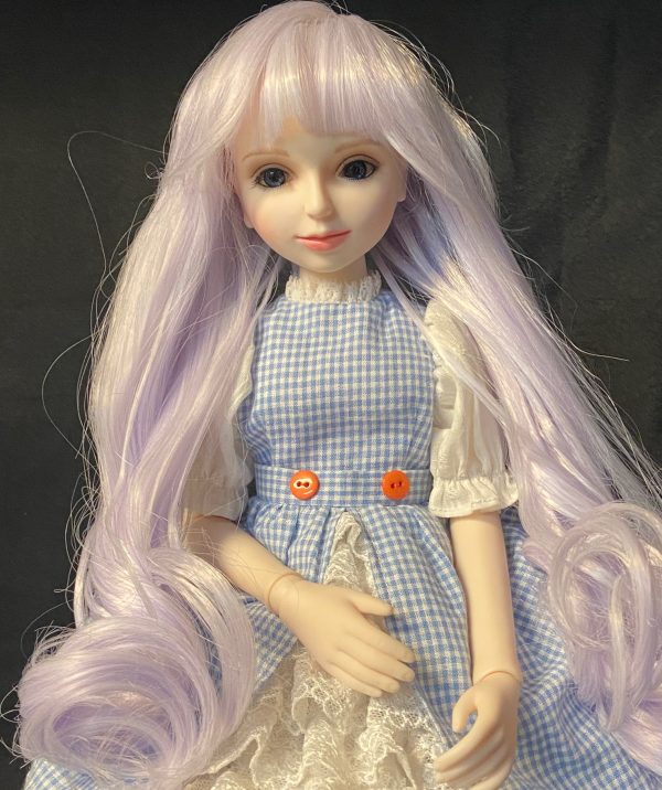 Long Lilac Wig with Bangs & Curls Size 7-8