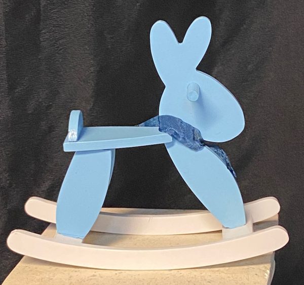 Furniture: Blue Rocking Bunny (7.25" W x 6.5" T) - Image 2