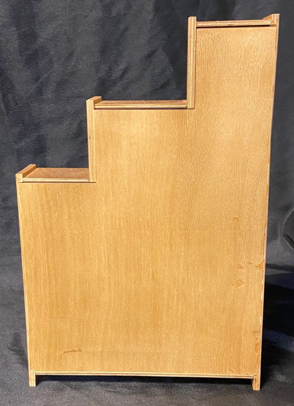Furniture:  Wood Stair Step Bookcase with Drawers 8.75" x 13" x 2" - Image 3