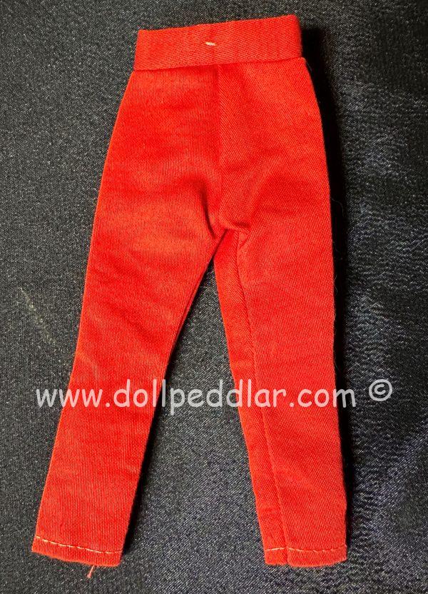6" Vintage Red Doll Pants