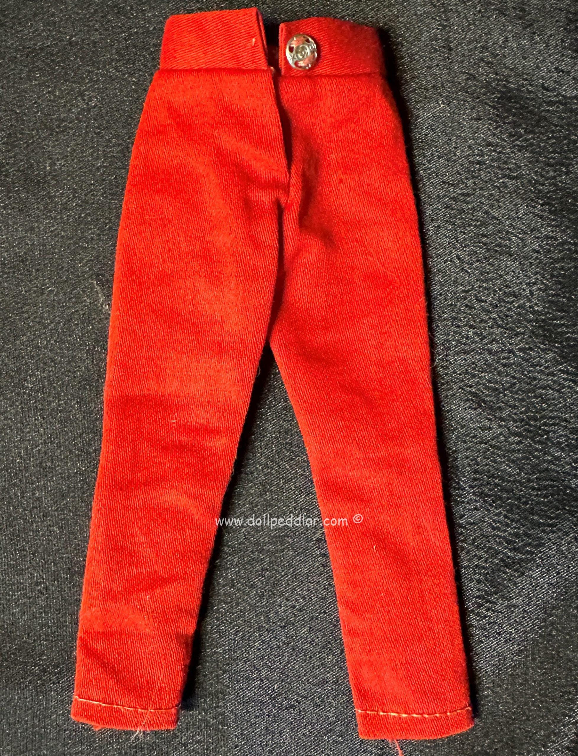 6" Vintage Red Doll Pants - Image 2