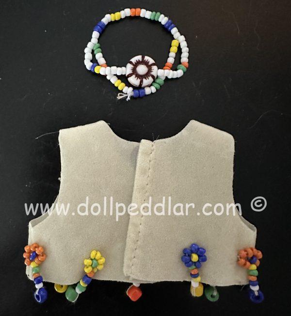 Beaded Shirt and Necklace fit Dolls with 3" Shoulders - Image 2