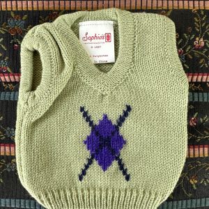 Green Knit Sweater and Brown Beanie for 18″ Dolls – American Girl size