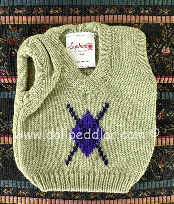 Green Knit Sweater and Brown Beanie for 18" Dolls - American Girl size - Image 2