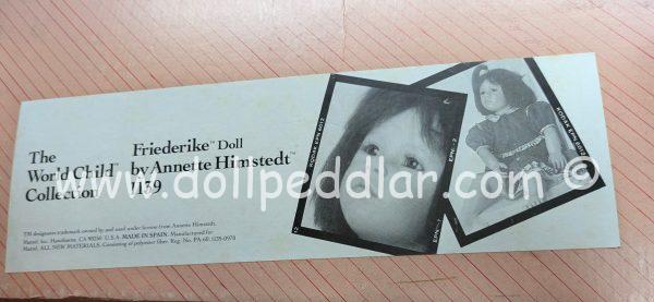 Annette Himstedt. FRIEDERIKE   WORLD CHILDREN COLLECTION.  29" Doll. Replaced Box & no shipper - Image 5