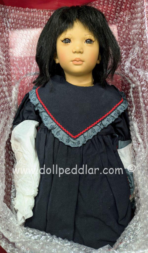 Annette Himstedt SHIREEM. 27.5"  Black human hair & brown glass almond eyes; Ethnic Skintone. nrfb w/shipper eyes - Image 2