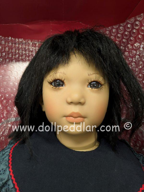Annette Himstedt SHIREEM. 27.5"  Black human hair & brown glass almond eyes; Ethnic Skintone. nrfb w/shipper eyes